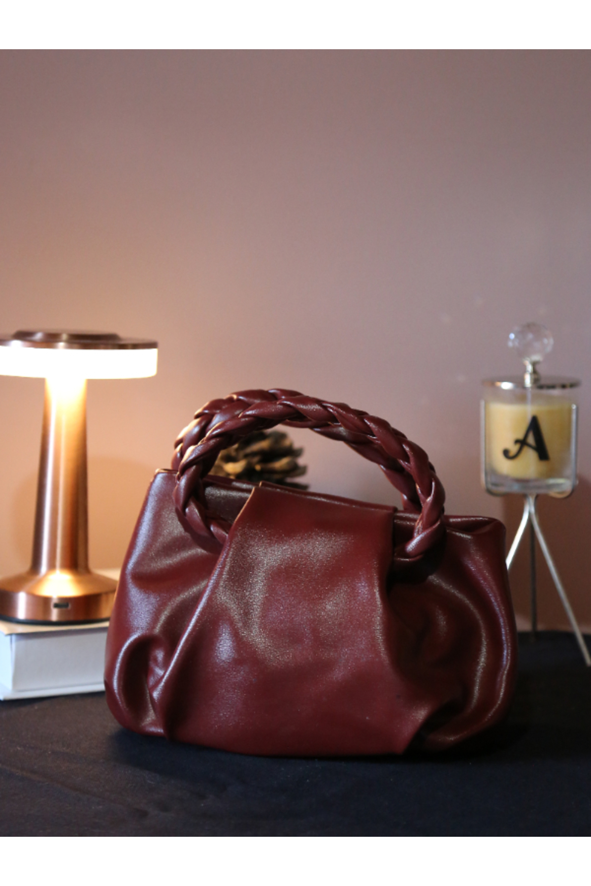 Örgü Saplı Kadın Omuz Çantası – Günlük Şık Baget Model