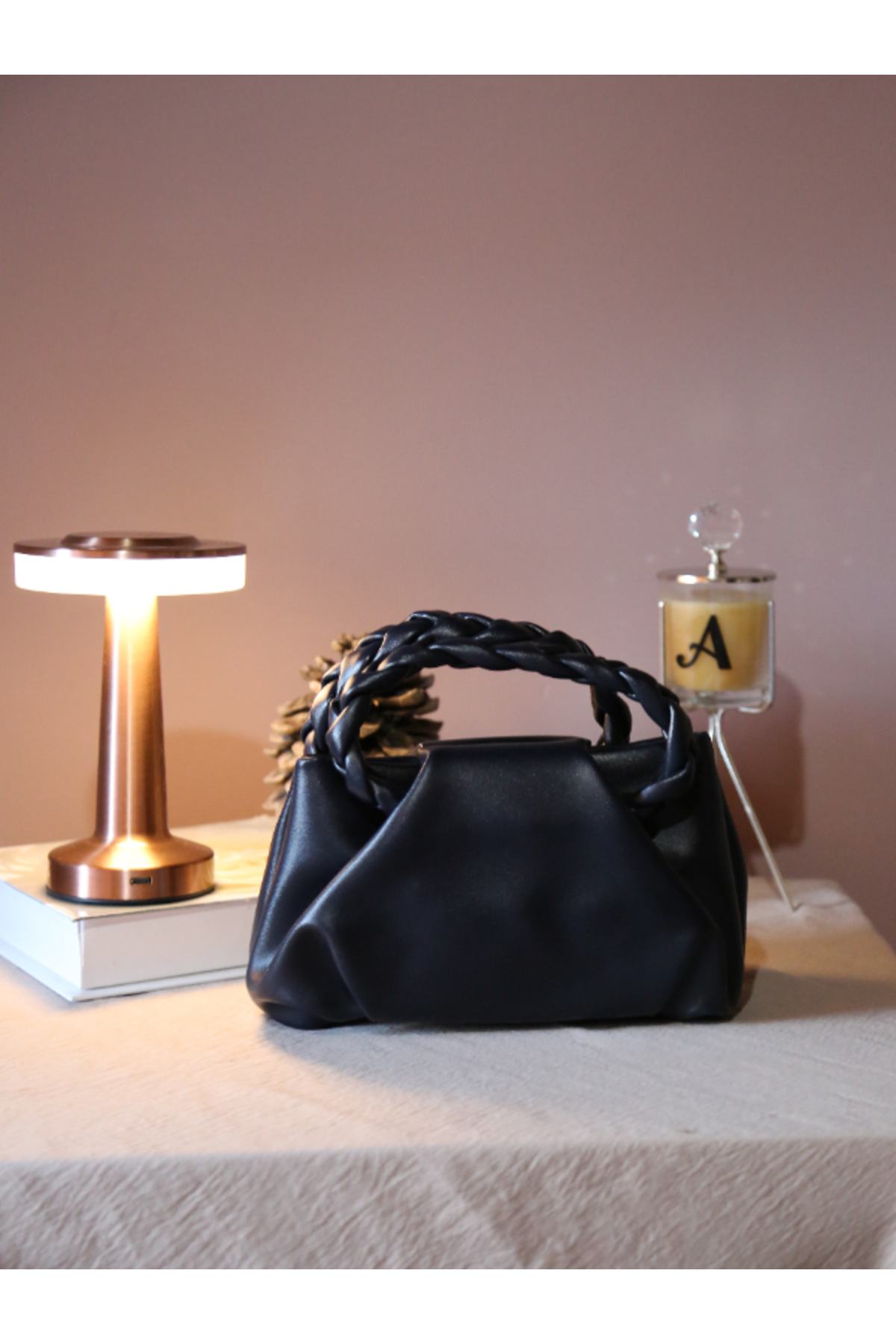 Örgü Saplı Kadın Omuz Çantası – Günlük Şık Baget Model